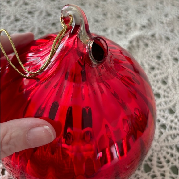 Dept 56 mercury glass 6” or 150mm red ball  ornament ingreat cond! Preloved - Picture 5 of 12